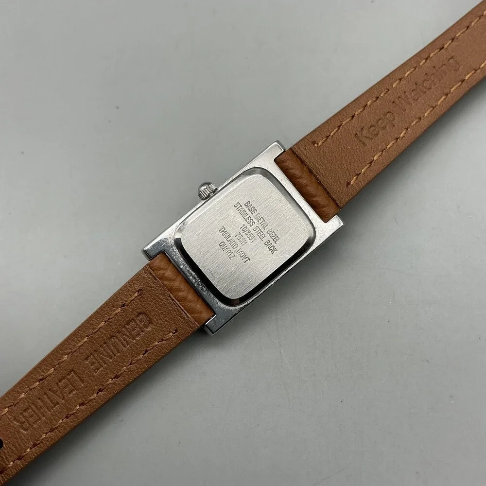 Anne Klein II Womens Watch 17mm Purple Crystal Bezel Brown Leather New Battery